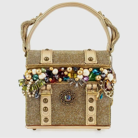 Mary Frances Handbags - Embellished Gold Treasure Chest Handbag